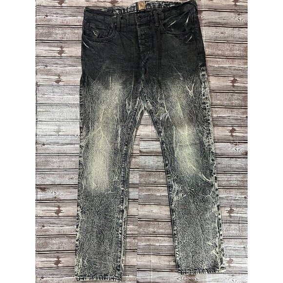 PRPS Demon Fit Bruised Never Broken Denim Jeans Size 36 color two tones black